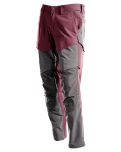 MASCOT 22379 Customized Trousers With Kneepad Pockets - Mens - Bordeaux/Stone Grey