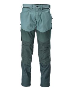 Mascot 22479 Trousers with Kneepad Pockets - Mens - Light Forest Green/Forest Green