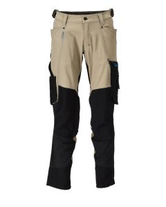 Mascot 23179 Trousers with Kneepad Pockets - Mens - Light Khaki/Black