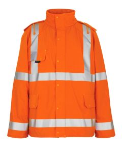 MASCOT 50101 Feldbach Safe Aqua Rain Jacket - Hi-Vis Orange