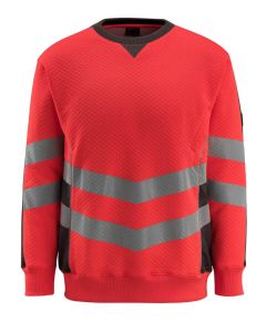 MASCOT 50126 Wigton Safe Supreme Sweatshirt - Hi-Vis Red/Dark Anthracite