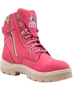 Steel Blue SOUTHERN CROSS Zip Ladies Safety Boots - S3, TPU - Pink