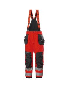 Helly Hansen 71491 Alna 2.0 Winter Construction Trousers CL2 - Hi Vis Red/Ebony