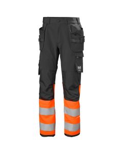 Helly Hansen 77427 Alna 4X Construction Trousers CL1 - Hi Vis Orange/Ebony