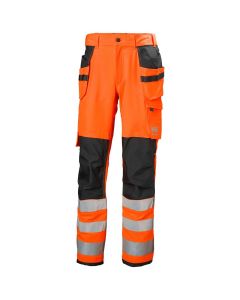 Helly Hansen 77428 Alna 4X Construction Trousers CL2 - Hi Vis Orange/Ebony