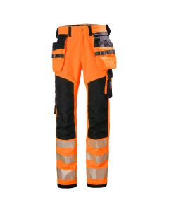 Helly Hansen 77472 ICU Construction Trousers CL2 - Hi Vis Orange/Ebony