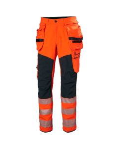 Helly Hansen 77499 ICU BRZ Construction Trousers CL2 - Hi Vis Orange/Ebony