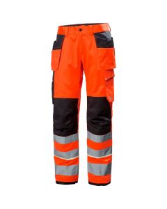 Helly Hansen 77512 Uc-Me Construction Trousers CL2 - Hi Vis Red/Ebony