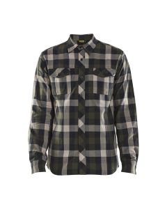 Blaklader 3299 Flannel Shirt - Dark Olive Green/Black