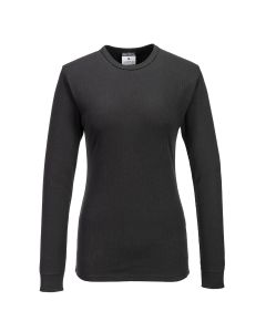 Portwest B126 Women's Thermal T-Shirt Long Sleeve - (Black)