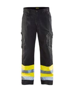 Blaklader 1564 High Visibility Trouser - Water Repellent (Black/Yellow)