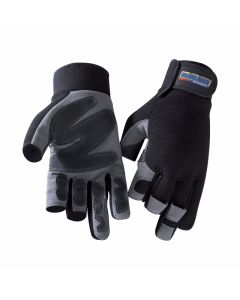 Blaklader 2233 Mechanics Glove - Fingerless, Breathable (Black/Grey)