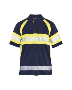 Blaklader 3338 High Vis Polo Shirt Class 1 (Navy Blue/Yellow)