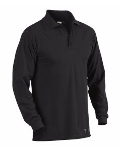 Blaklader 3374 Flame Retardant Pique Long Sleeved Polo Shirt (Black)