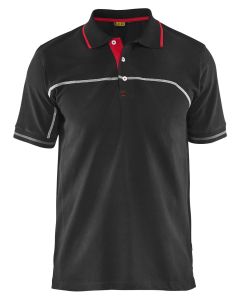 Blaklader 3389 Pique Polo Shirt (Black/Red)