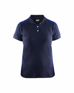Blaklader 3390 Ladies Two Tone Pique Polo Shirt (Navy Blue/Cornflower Blue)