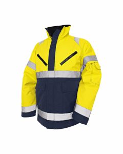 Blaklader 4827 High Vis, Winter Jacket, PU - Waterproof, Windproof (Yellow/Navy Blue)