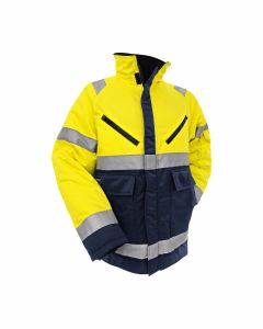 Blaklader 4828 High Vis Winter Jacket - Warm Pile Lining (Yellow/ Navy Blue)