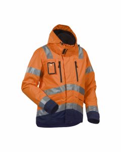 Blaklader 4837 High Vis, Waterproof Jacket (Orange/Navy Blue)