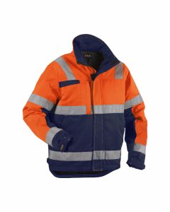 Blaklader 4862 Hi Vis Winter Jacket - Quilt Lined (Orange/Navy Blue)
