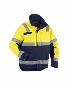 Blaklader 4862 Hi Vis Winter Jacket - Quilt Lined (Yellow/Navy Blue)