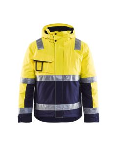 Blaklader 4870 Winter Jacket High Vis - Waterproof, Quilt Lined (Yellow/Navy Blue)