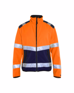 Blaklader 4877 High Vis Softshell Jacket - Waterproof (Orange/Navy Blue)