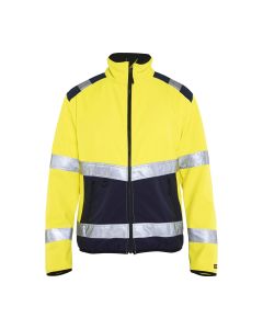 Blaklader 4877 High Vis Softshell Jacket - Waterproof (Yellow/Navy Blue)
