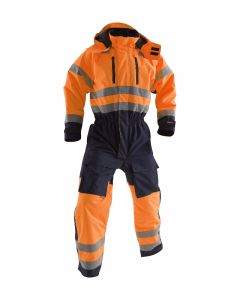Blaklader 6763 Winter Overall High Visibility - Waterproof, Quilt Lined (Orange/Navy Blue)
