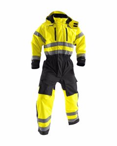 Blaklader 6763 Winter Overall High Visibility - Waterproof, Quilt Lined (Yellow/Navy Blue)