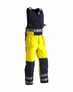 Blaklader 8504 Winter Sleeveless Overall, High Visibility, Waterproof, Quilted (Yellow/Navy Blue)
