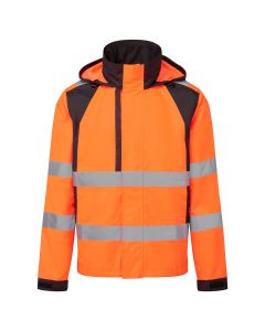 Portwest CD860 WX2 Eco Hi-Vis Rain Jacket - (Orange/Black)