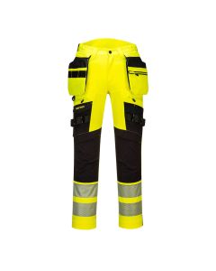 Portwest DX442 DX4 Hi-Vis Detachable Holster Pocket Trousers - (Yellow/Black)