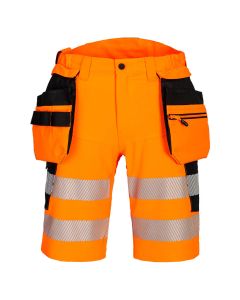 Portwest DX446 DX4 Hi-Vis Holster Pocket Shorts - (Orange/Black)