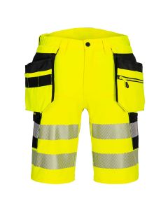 Portwest DX446 DX4 Hi-Vis Holster Pocket Shorts - (Yellow/Black)