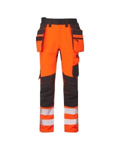 Portwest DX454 DX4 Hi-Vis Detachable Holster Pocket Craft Trousers - (Orange/Black)