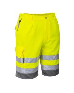 Portwest E043 Hi-Vis Contrast Shorts - (Yellow/Grey)