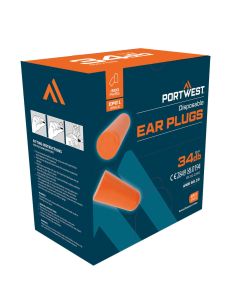 Portwest EP21 Ear Plug Dispenser Refill Pack (500 pairs) - (Orange)