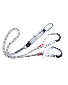 Portwest FP55 Double Kernmantle 1.8m Lanyard With Shock Absorber - (White)