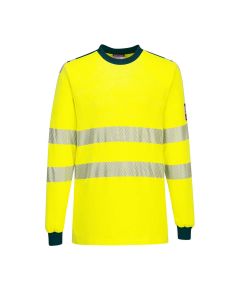Portwest FR701 PW3 Flame Resistant Hi-Vis T-Shirt - (Yellow/Navy)