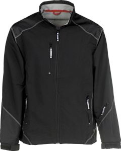 Fristads Kansas Soft Shell Jacket 4807 SCM - Windproof, Water Repellent, Breathable (Black)