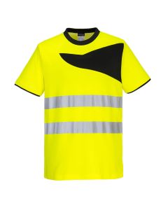 Portwest PW213 PW2 Hi-Vis Cotton Comfort T-Shirt S/S  - (Yellow/Black)