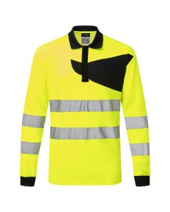 Portwest PW220 PW2 Hi-Vis Polo Shirt L/S - (Yellow/Black)