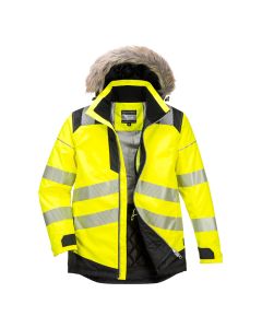 Portwest PW369 PW3 Hi-Vis Winter Parka Jacket - (Yellow/Black)