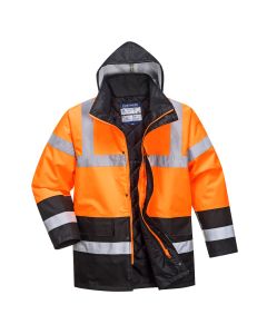 Portwest S467 Hi-Vis Contrast Winter Traffic Jacket  - (Orange/Black)