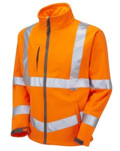 Leo Workwear BUCKLAND ISO 20471 Class 3 Softshell Jacket - Hi Vis Orange