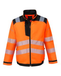 Portwest T500 PW3 Hi-Vis Work Jacket - (Orange/Black)