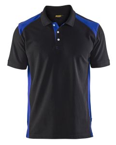 Blaklader 3324 Pique 2 Colour Polo Shirt (Black/Cornflower Blue)