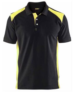 Blaklader 3324 Pique 2 Colour Polo Shirt (Black/Vis Yellow)