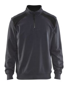 Blaklader 3353 Half Zip Two Tone Sweatshirt (Mid Grey / Black)